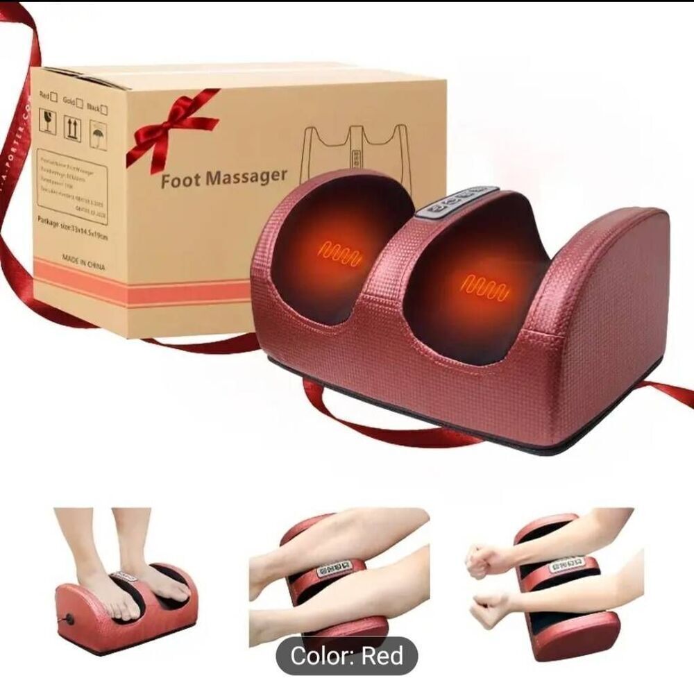 Electric foot and leg massager w adjustable speed and reverse massage